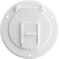 Vista 8 de Escotilla de cable eléctrico redonda de 4 1/4 pulgadas para cables de 30 amperios para RV (blanco)