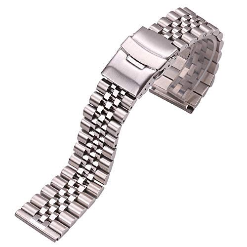 Uhrenarmbänder Edelstahl Uhrenarmband 20mm 22mm 24mm Damen Herren Silber Massivmetall Uhrenarmband Zubehör