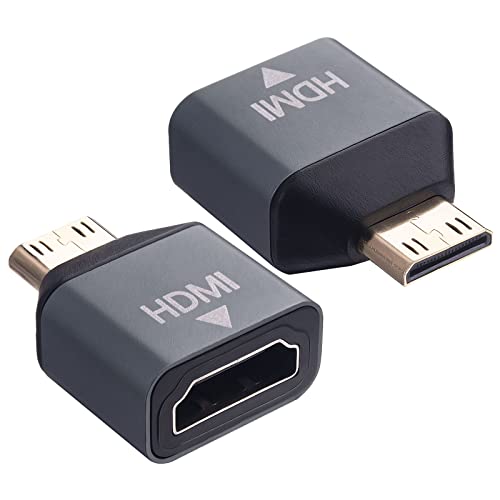Lonlonty Adaptador Mini HDMI a HDMI, Conector de Mini HDMI macho a HDMI Femenino Soporte 4K 60Hz 3D ARC HDR Ethernet Compatible con Cámara, Portátil, Tarjeta Gráfica Cover
