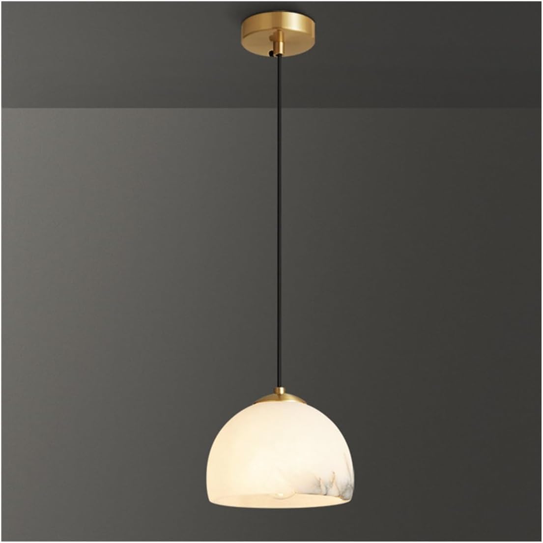 Olskfuh Brass Chandelier Light Fixture All Copper Modern Hanging Lamp Natural Cloud Stone Pendant Lamp Adjustable Height Pendant Lights Chandelier Lamps,-15 * 11Cm