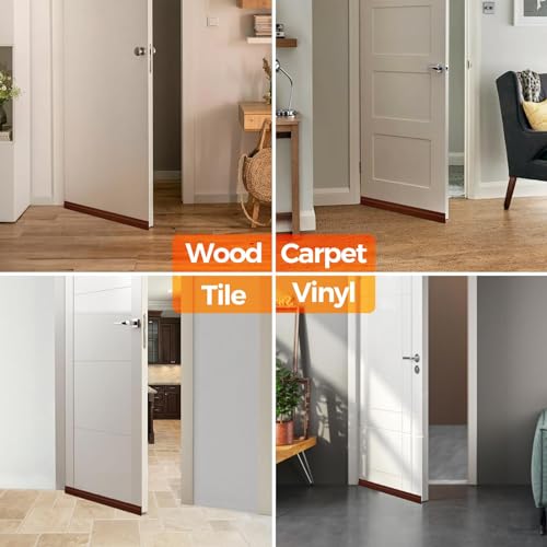 Image of Holikme Weather Stripping Door Draft Stopper Under Door Draft Blocker Door Sweep Noise Stopper Noise Stopper Strong Adhesive Brown
