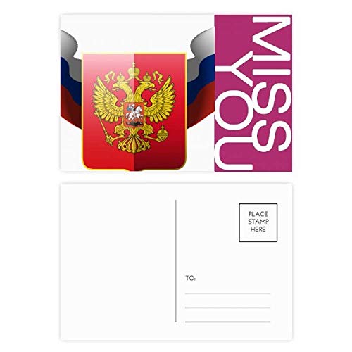 Carte postale Russie emblème national lot de 20 au format 5,7x3,8 pouces pour vos remerciements