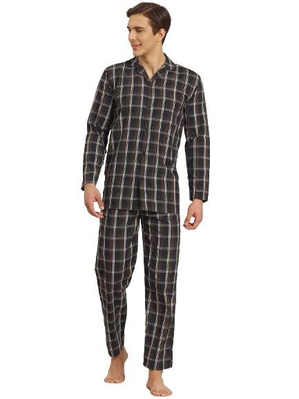 Image of SOJANYA (Since 1958 Men's Cotton Checked Nightsuit Set