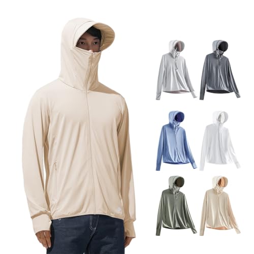 [Goodfeel] 【美容の専門家が推薦】 ラッシュガード メンズ uvカット パーカー 涼しい 日焼け防止 夏用 長袖 ラッシュ 接触冷感 通気性 UPF50+ アウター 夏 フード付き 紫外線対策