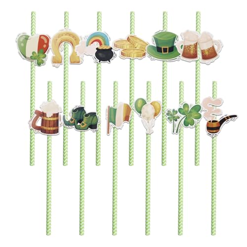 Pitillos de papel desechables tema San Patricio 24 pcs miniatura 1