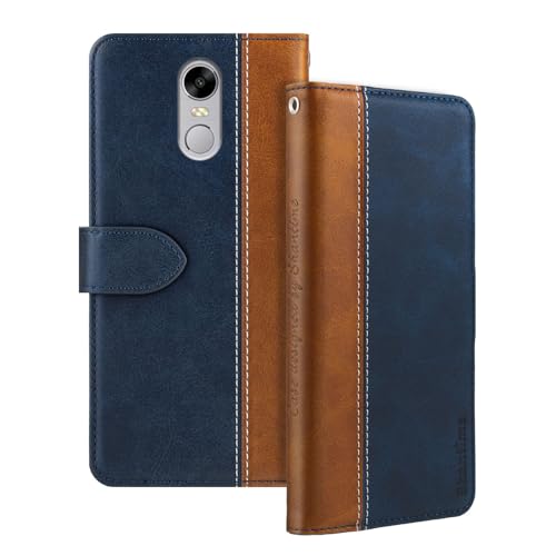 Shantime Étui en Cuir à Rabat Compatible avec Bluboo Maya Max Case avec Porte-Cartes Blocage RFID Support Magnétique Design Mince Couverture(Bleu)
