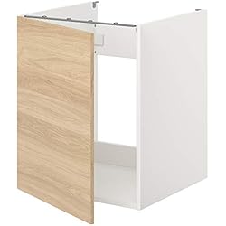 Modulo Fregadero Ikea Ikea Fregadero ENHET bc f 60x62x75 cm, efecto blanco/roble