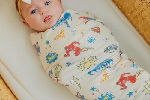 Image of Copper Pearl Swaddle Blankets for Newborns | Soft Stretchy Receiving Blankets for Boys and Girls | Large 46 x 46 Inch Baby Blankets | Lightweight and Breathable Swaddles | Justice League
