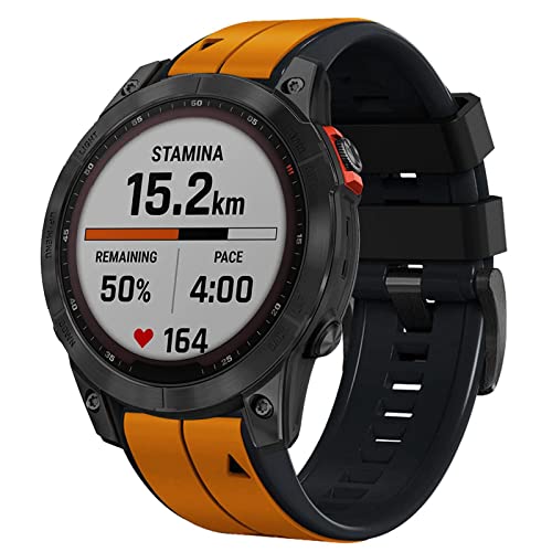 Image of Abanen Quick Fit 26mm Silicone Watch Bands for Garmin Fenix 7X / Fenix 6X / Fenix 5X / Instinct 2X,Soft Sport Bicolor Waterproof Wristband Strap for Garmin Enduro 2, epix Pro 51mm,Tactix 7 Pro
