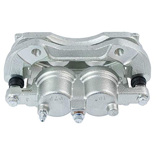 Image of TRQ Front Brake Caliper Set Zinc Coated Brackets Hardware Compatible with 2006-2011 Buick Lucerne 2006-2013 Chevrolet Impala 2006-2007 Monte Carlo