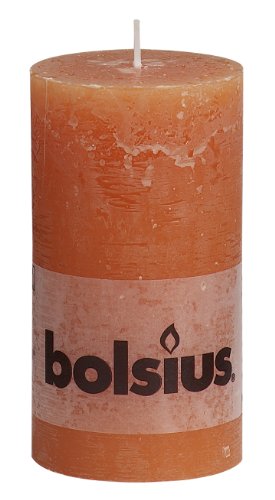 Preisvergleich Produktbild bolsius Stumpenkerze Rustik - orange, 130 x 68 mm
