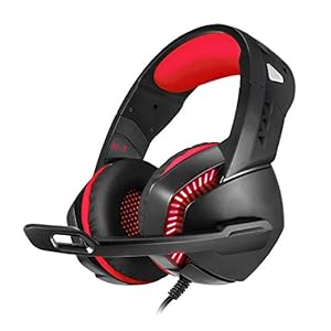 Cosmic Byte H3 Wired Gaming Over-Ear Headphone with Mic and LED (Red)