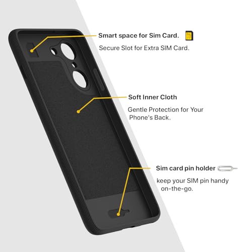 Image of Pikkme Back Cover for Oneplus Nord CE 5 5G Camera Protection 3D Hexa Cube Design Silicone Protective Bumper Case (Black)