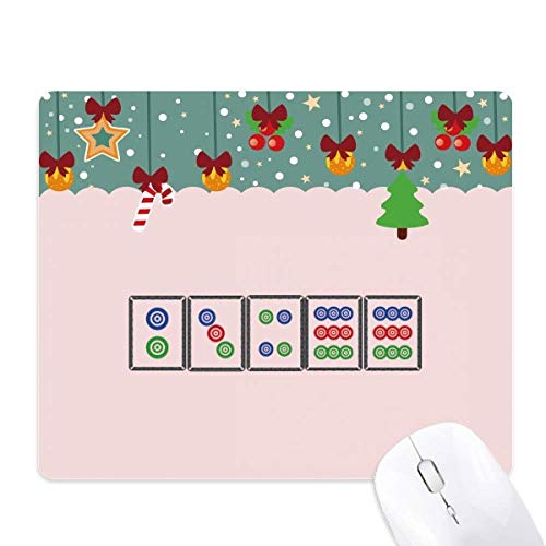 Tapis de souris mah-jong antidérapant avec motif carreaux points pour jeu et bureau