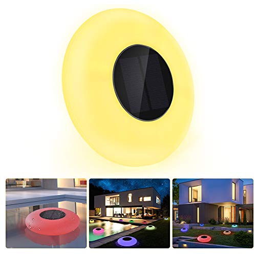 Solarleuchten UOUNE IP67 wasserdichte Gartenleuchten mit Fernbedienung Solarlampen für Schwimmbad, Garten, Rasen (16 Farben, Größe: 27 x 27 x 7 cm)