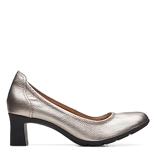 Clarks Womens Neiley Pearl Leather Slip On Pumps Gray 7 Medium (B,M)2