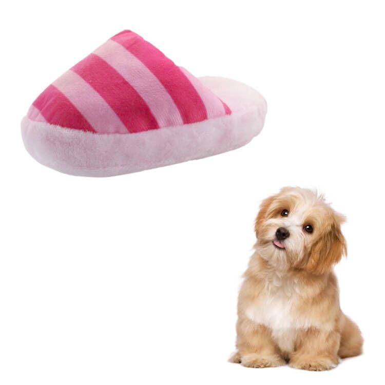 FuninCrea Juguete de Peluche para Perros, Bonitas Zapatillas de Casa Juguetes Interactivos, para Perros Medianos y Cachorros Juguete para Morder para Reducir el Aburrimiento (Rosa)