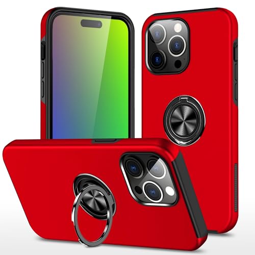 Coque iPhone 15 Pro Max rigide antichoc avec anneau rotatif et béquille de protection