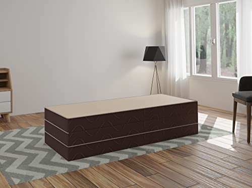 Image of Comforto Folding 4-Inch Queen Size Foam Mattress (72 x 60 x 4 Inches, Beige)