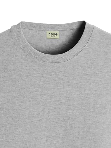 Image of ADRO Men's Cotton Regular Fit Combo Plain Solid T-Shirt Pack of 2