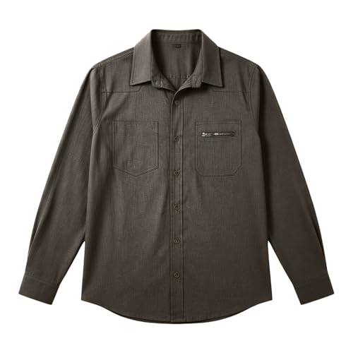 Camisas Hombre Lino Algodon Cárdigan Informal de Estilo Europeo, Apto para Todas Las Estaciones