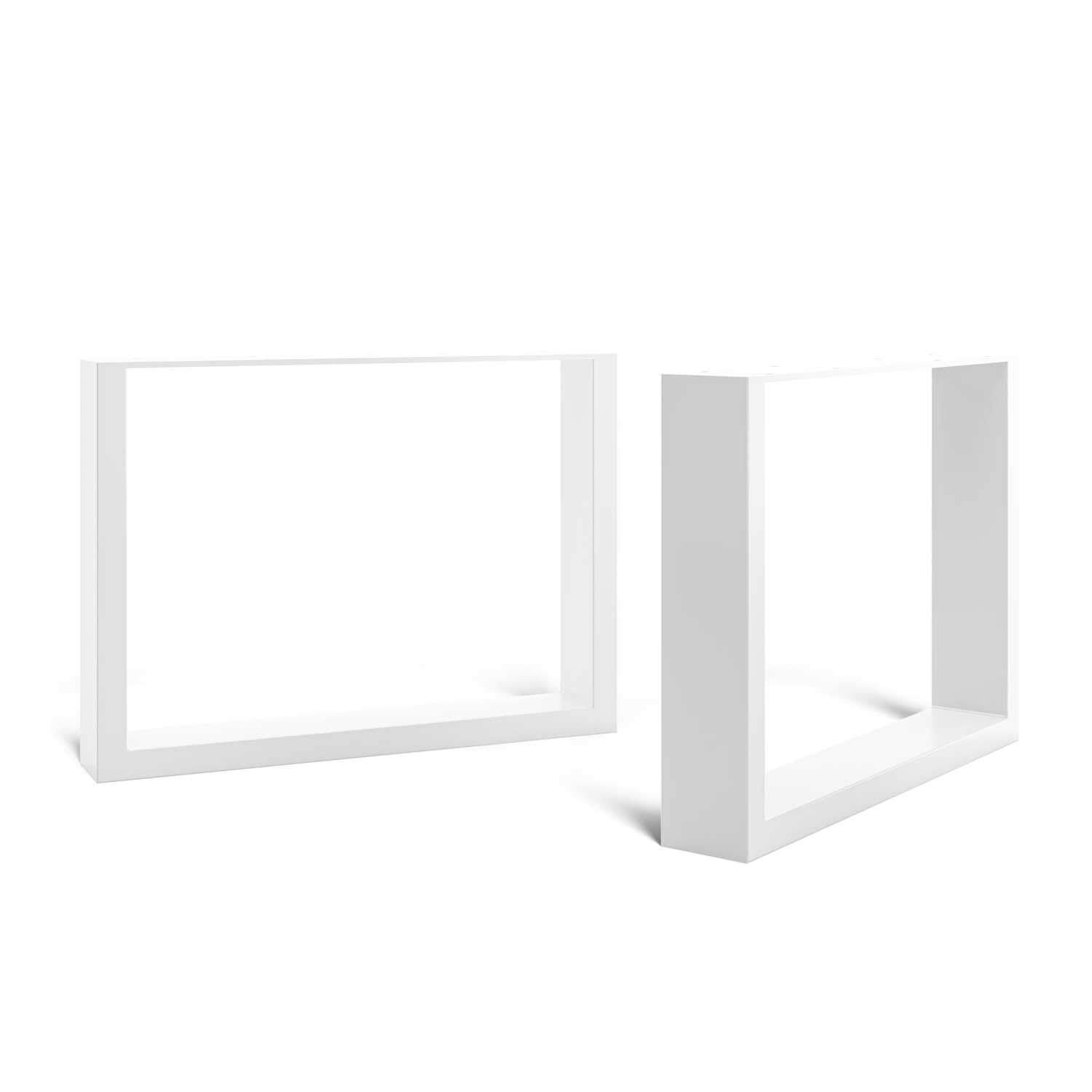 The Hairpin Leg Co. [HLC 2 x Industrial Square Table Legs - Surface Conditioned Steel, Precision Laser Cut, TIG Welded with Free Screws, Build Guide and Floor Protectors - 35cm [Coffee Table, White]