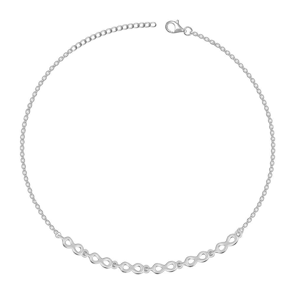 925 Silver Infinite Joy Anklet,Single | Anklets for Women and Girls | With Certificate of Authenticity and 925 Stamp | 6 Months Warranty-image-34