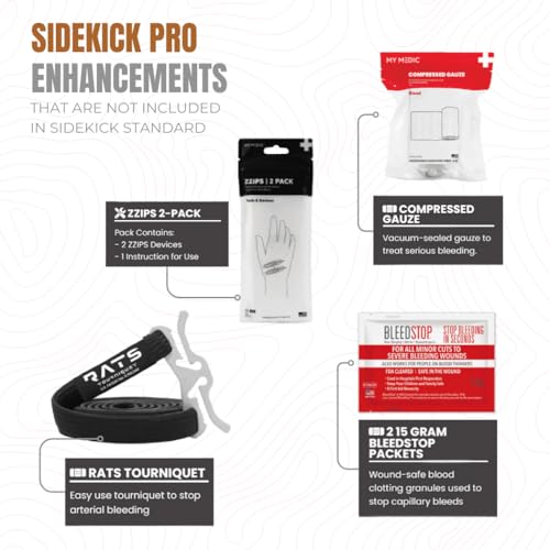 Image of My Medic Sidekick Pro - Camping Hiking and Backpacking First Aid Kit - 70 Items with Tourniquet - HSA and FSA Eligible - Small Ifak Great for Travel or Motorcycle - Portable Emergency Kit - Coyote
