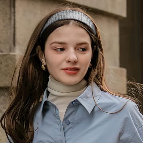 Image of DRESHOW 4 Pack Headbands for Women Thin Knitted Hairbands Turban Vintage Boho Head Bands Fashion Non Slip Head Wraps Hoop Hair Accessories