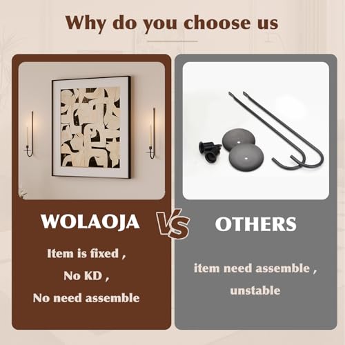 Metal Wall Candle Sconce Holder Set of 2 Wall Mount Candle Holder Pillar Holder Black Modern Wall Candle Sconces Hanging for Living Room Farmhouse Fireplace Wedding - Image 4