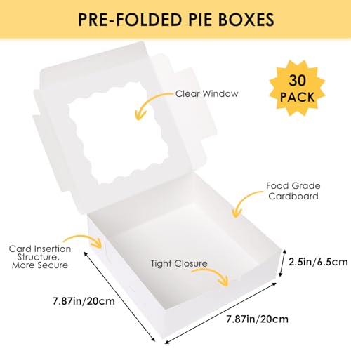 Moretoes  30pcs White Bakery Boxes