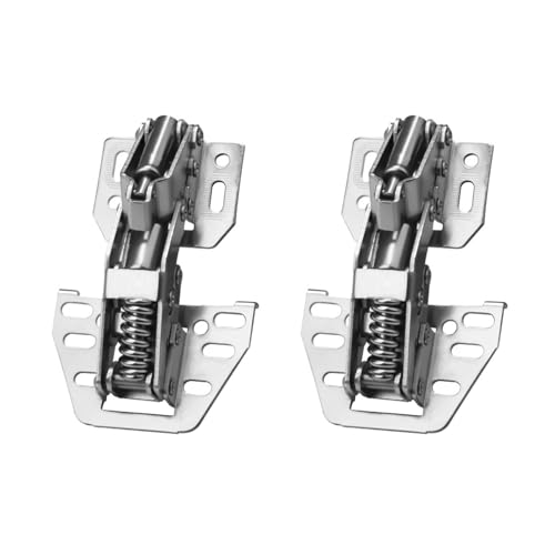 2 PCS Cabinet Lid Support Hinges, Lid Stay Lift Up Buffer Hinge, ​Folding Hinge with Screws, Soft Close Furniture Concealed Hinge for Inset Cupboard, Wardrobe Doors