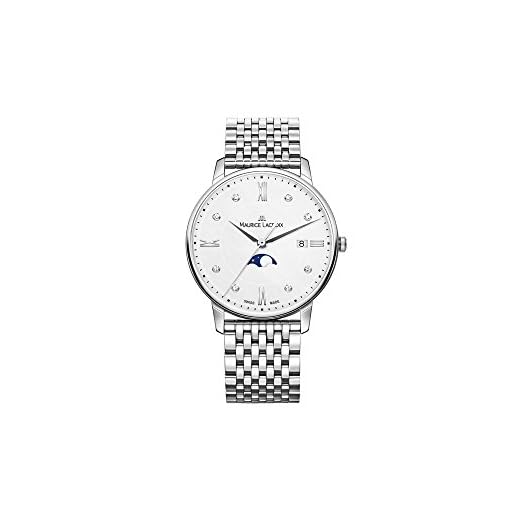Maurice Lacroix Reloj de Cuarzo Eliros Moonphase Ladies, Blanco, Brazalete
