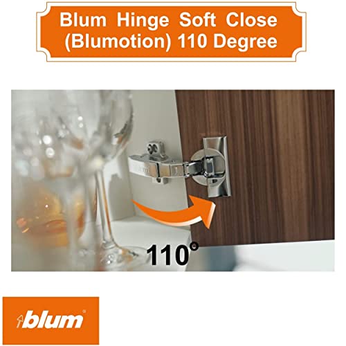 Blum 110 Degree Soft Close Hinges - Full Overlay Soft Close Frameless Application Kit Pack Of 4 #TOP1