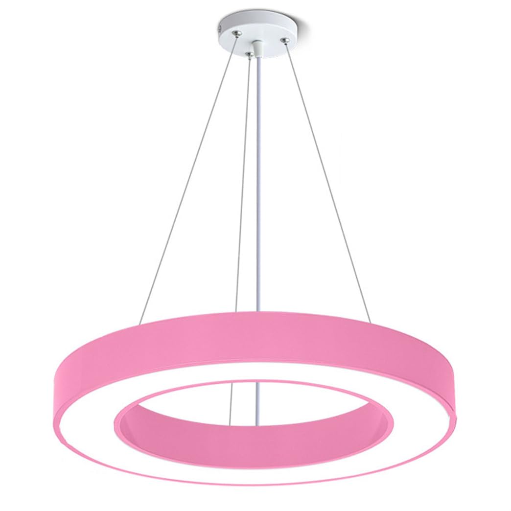 CWVYKNP Colored Decorative Chandelier in Kindergarten Commercial Use Ring LED Pendant Light Contemporary Pendant Lighting for Kitchen, Bar,Entryway Bedroom Foyer Adjustable Height Cool Light
