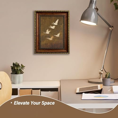 Framed Vintage Flying Crane Canvas Wall Art 9X11in Ready to Hang - image 7