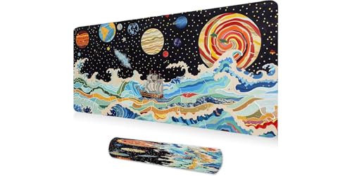 Tapis de souris XXL 1200x600mm Les vagues du ciel étoilé