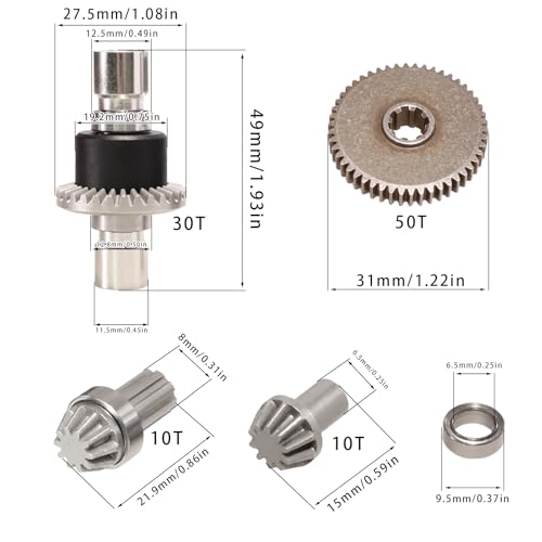 Différentiel RC métal amélioré 16208 engrenage réduction robuste