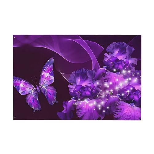 Bannière double face violette 1,2x1,8 m avec impression haute visibilité - 7