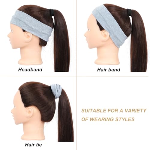 Image of 9Pcs Headbands for women Non Slip Headband, Soft Elastic Hair Bands for Women's Hair, Fashion Cotton Cloth Stretchy Sweat Bands Headbands for Sports, Makeup, Gym, Running,Yoga, Workout (3Colors-A)