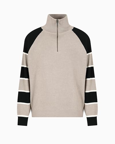 Armani Exchange Men's Half Zip Stripe Sleeve Pullover