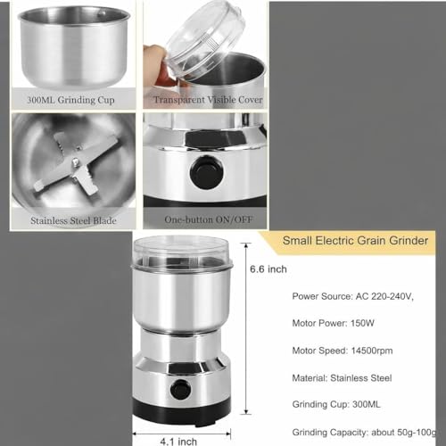 Image of Nima Stainless Steel Electric Dry Grinder for Coffee Beans & Spices
