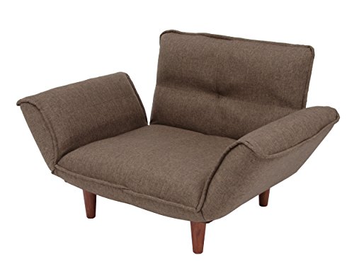 セルタン 日本製 カウチソファー 和楽の極 1人掛け ポケットコイル ダリアンブラウン 背部肘部14段階リクライニング 高反発 A282p-14段-561BR