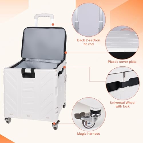 Mov Compra Cooler Bag Wheeled,Large Insulated Rolling Cooler Collapsible Leakproof Portable Hard Framed Ice Packs For Camping Picnic Beach Travel thumb #4