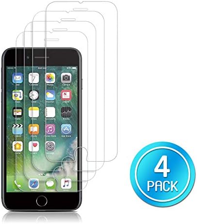 Mooseng tov 9H Hardness 3D Touch Bubble Free Tempered Glass Screen Protector for iPhone 6/6s/7/8-4 Piece