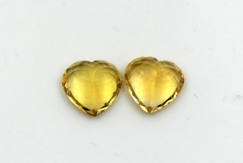 Cœur en citrine naturelle pour fabriquer votre bague ou collier personnalisé en DIY