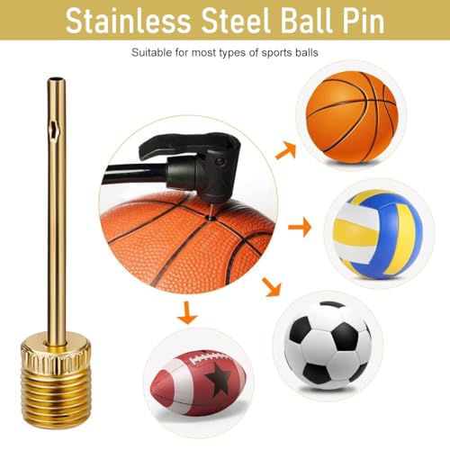 Image of STHIRA Bicycle Presta Schrader Valve Adaptor, 16PCS Brass Bike Pump Adapters, Ball Pump Needle, Balloon Inflatable Nozzle Inflator Adapter, Air Pump Accessories for Standard Pump