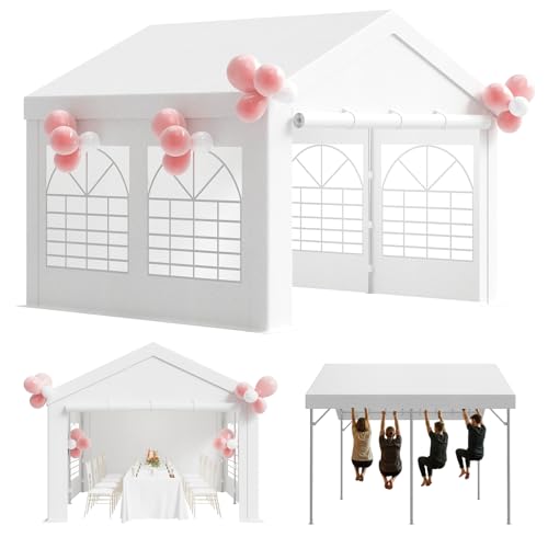 Airfish Pavillon 3x4 UV 50+,Partyzelt 3x4 Wasserdicht Stabil Winterfest, Gartenpavillon mit Metall Gestell, Verwendung für Gartenpartys, Pavillon Urlaubsfeiern, Hochzeiten, Marktstände, Weiß