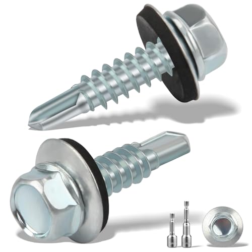 Vis auto-taraudeuses à tôle 6,3 x 50 mm galvanisées argent