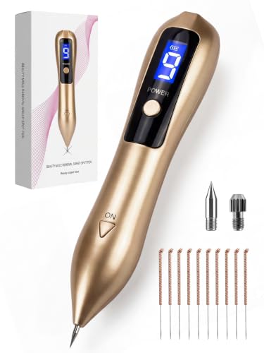 USB Rechargeable Skin Tag Remover Pen - 9-Speed Professional Mole Wart Removal Tool LCD Display & Safety Lock Painless Spot Remover for Face Body